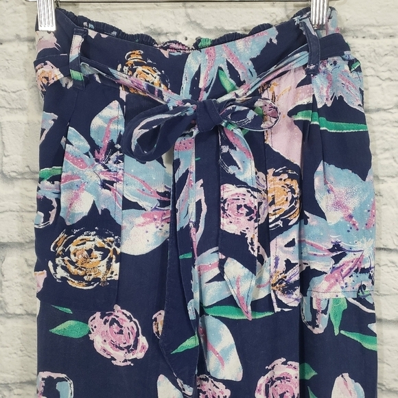 Jessica Simpson blue floral tie waist pants - Picture 5 of 10